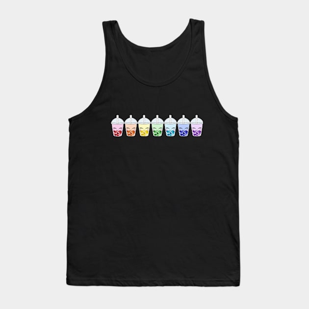 Rainbow Bubble Tea Tank Top by Happy Taco Studio